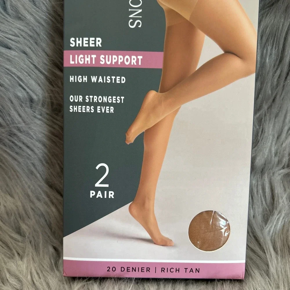 Silk Impressions Sheer Light Support‎ Womens Size XXL Rich Tan High Waisted